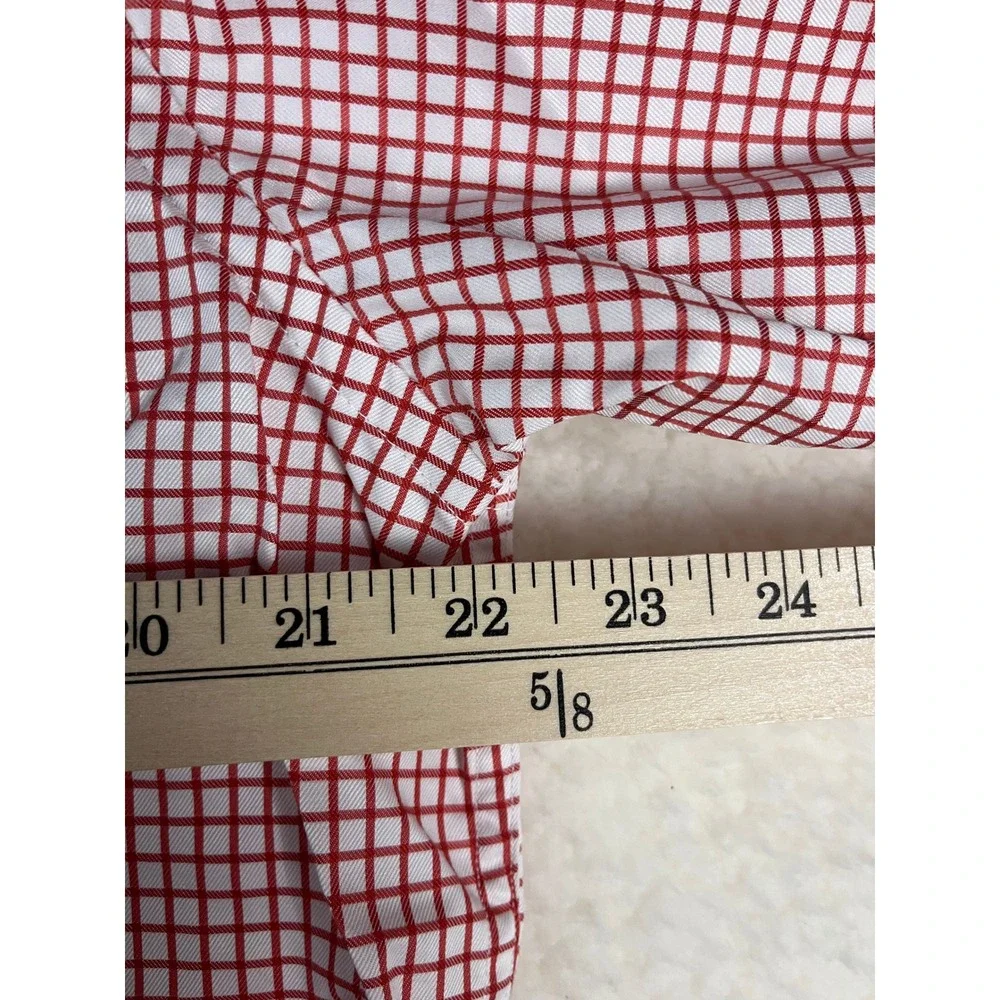 Banana Republic Red Gingham Check Dress Shirt Mens Large L 16 16 1/2‎